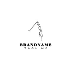 fishing rod logo cartoon design template icon black isolated vector