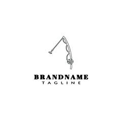 Obraz premium fishing rod logo cartoon design template icon black isolated vector
