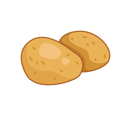Potato in the skin. Vector illustration of a vegetable in a cartoon childish style. Isolated funny clipart on white background. cute print.