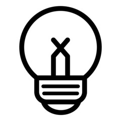 Lightbulb Flat Icon Isolated On White Background