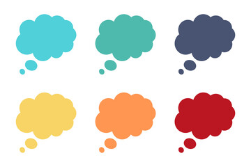 Obraz premium Thought icon, speech bubbles, icon set. Vector illustration.