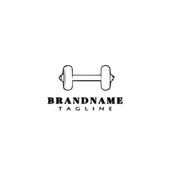barbell cartoon logo icon design template black isolated vector cute