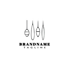 fishing float logo cartoon icon design template black isolated vector