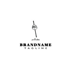 fishing float logo cartoon icon design template black isolated vector