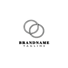 ring logo cartoon icon design black isolated vector illustration