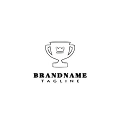 cute trophy logo cartoon icon vector illustration