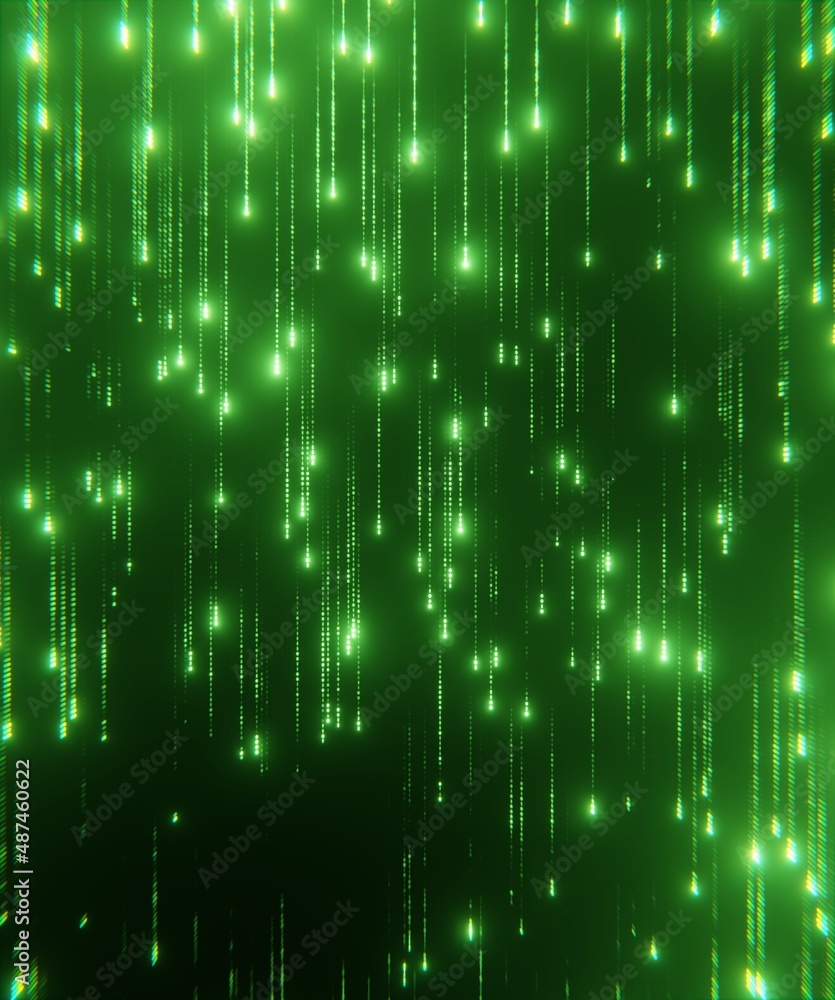 Poster digital matrix particles and grid abstract background