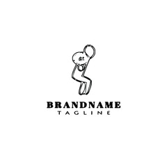 man training lifting barbell logo icon design template vector