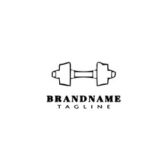 dumbbell cartoon icon design template logo black isolated vector