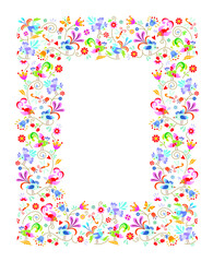 Floral border with birds and blooming flowers. Seamless pattern, Easter, packaging, cover, perfume, gifts, interior, fabric, Wedding card