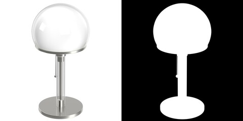 3D rendering illustration of a wagenfeld table lamp