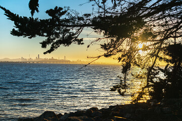 San Francisco Bay and skyline from Emeryville city