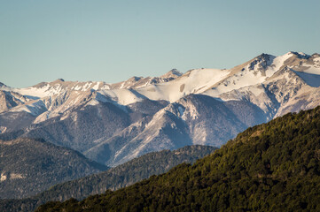 mountains in the snow