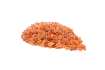 Pink Himalayan salt isolated on white background