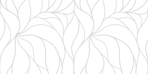 Elegant seamless floral pattern. Wavy vector abstract background. Stylish monochrome linear texture.