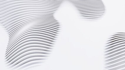 Abstract Curved Shapes. White Circular Background.