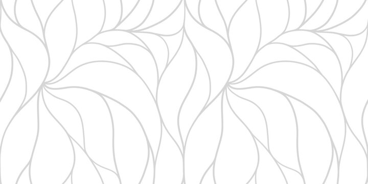 Elegant seamless floral pattern. Wavy vector abstract background. Stylish monochrome linear texture.