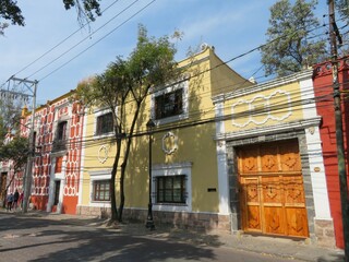 charming street in Coyoacan, Mexico city