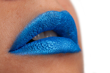 Blue colored lips