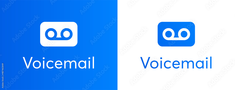 Poster voicemail icon in flat design. voice message icon vector illustration.
