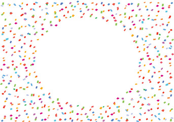 カラフルな紙吹雪のフレームイラスト