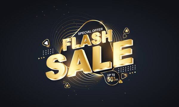 Flash Sale Text Gold Luxury