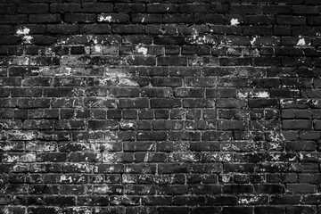 Grunge brick wall in black and white for background use.