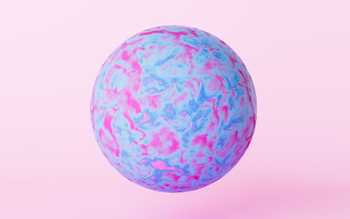A abstract sphere with pink background, 3d rendering.