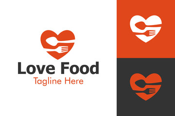 Illustration Vector Graphic of Love Food Logo. Perfect to use for Food Company