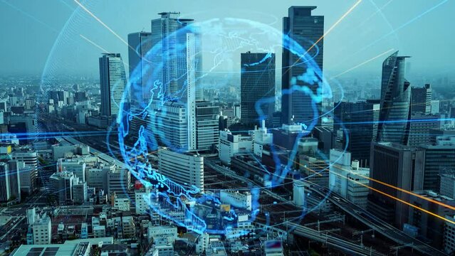 Global communication network concept. Digital transformation.