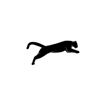Running Cheetah Silhouette Vector Logo Template Illustration Design. Vector