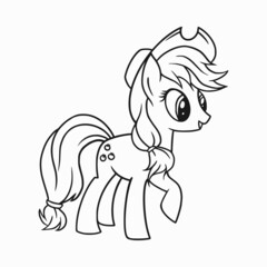 cute pony cartoon, unicorn design vector art illustration