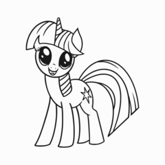 unicorn design vector illustration, little pony icon cartoon art, cute unicorn