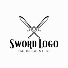 Sword logo, sword vector illustration, sword icon company symbol