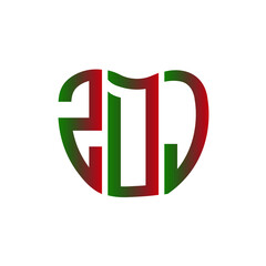 ZDJ letter logo design on white background.ZDJ creative initials letter logo concept.ZDJ letter design. ZDJ letter design on white background.ZDJ logo  vector - obrazy, fototapety, plakaty