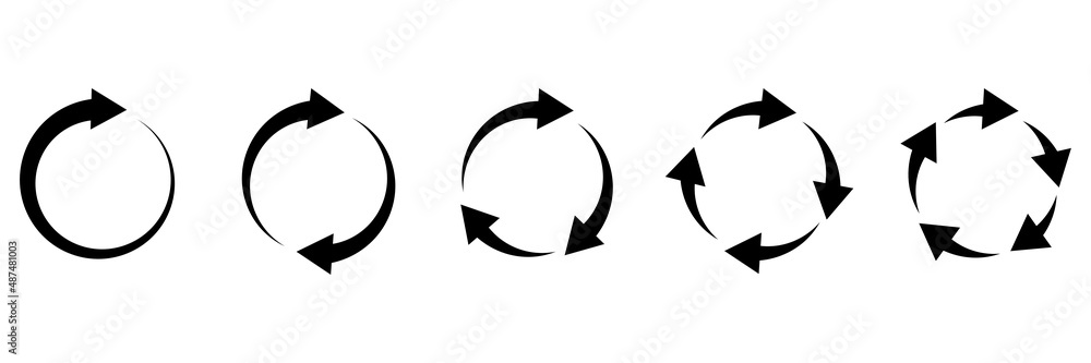 Poster black circular arrows. arrow vector icon. web ui design. vector illustration. stock image.