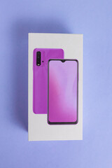 White cell phone box on the background