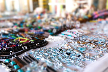 Jewelry made of natural blue rare dominican stone