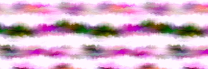 Funky summer ombre tie dye batik stripe border pattern. Seamless stain space dyed striped effect fashion trim edging. Washed out boho beach wear ribbon endless tape. © Nautical