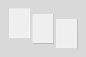 Blank paper for mockup. 3D Render.