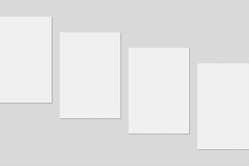 Blank paper for mockup. 3D Render.