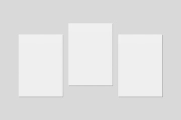 Blank paper for mockup. 3D Render.