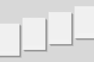 Stack blank paper for mockup. 3D Render.