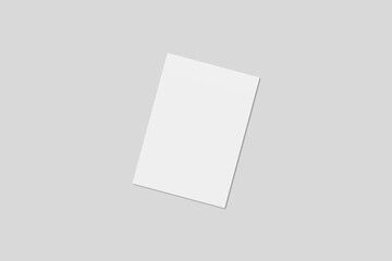 Blank paper for mockup. 3D Render.