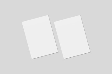 Blank paper for mockup. 3D Render.