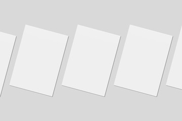 Blank paper for mockup. 3D Render.