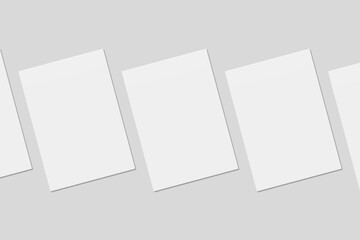 Blank paper for mockup. 3D Render.