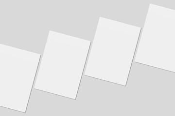 Blank paper for mockup. 3D Render.