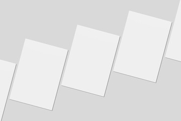Blank paper for mockup. 3D Render.