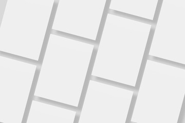 Floating blank paper for mockup. 3D Render.